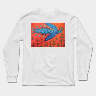 sun bird rye and wheat 1980 - Maria Primachenko Long Sleeve T-Shirt